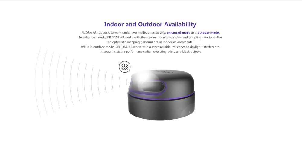 RPLIDAR A3 - 360 Degree Laser Scanner Indoor and Outdoor Availability